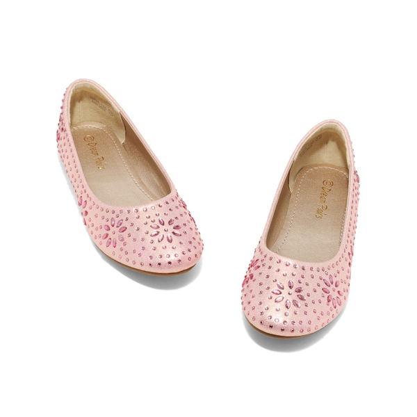 Girl's Comfortable Ballerina Flats - PINK SUEDE - 4